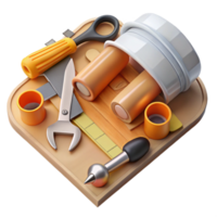 beautiful traditional Diy Project Tools Flat Lay Isolated on White authentic png