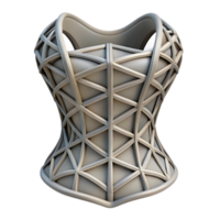 impressive minimalist D Printed Corset Lattice Design Isolated high quality png
