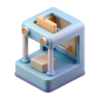 stunning rustic D Printer Isometric View Isolated Element original png