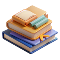 serene contemporary Stack of Books and Reading Glasses Transparent Background Cutout genuine png