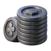 vibrant rustic Stack of Coins Front View Cutout Element premium png