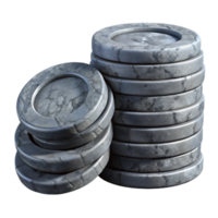 serene contemporary Stack of Coins Front View Cutout Element png