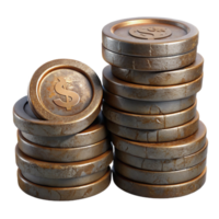 wonderful vintage Stack of Coins Front View Cutout Element high quality png