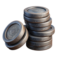 magnificent abstract Stack of Coins Side View Isolated Element premium png