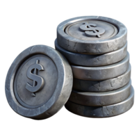 beautiful creative Stack of Coins Side View Isolated Element png