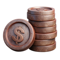 elegant classic Stack of Coins Side View Isolated Element exclusive png