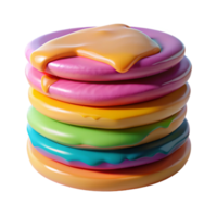 elegant artistic Stack of Colorful Pancakes Transparent detailed png