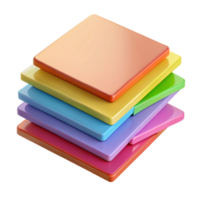 beautiful minimalist Stack of Colorful Sticky Notes Transparent Background professional png