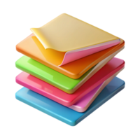 serene classic Stack of Colorful Post-it Notes Transparent Background high resolution png