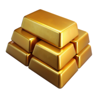 beautiful traditional Stack of Gold Bars Side View Isolated Element high quality png