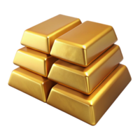 wonderful creative Stack of Gold Bars Side View Isolated Element authentic png