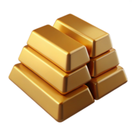 beautiful modern Stack of Gold Bars Side View Isolated Element genuine png