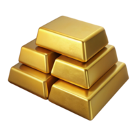 dramatic traditional Stack of Gold Bars Side View Isolated Element premium png
