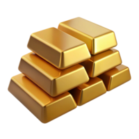 wonderful minimalist Stack of Gold Bars Side View Isolated Element genuine png