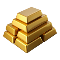 beautiful contemporary Stack of Gold Bars Side View Isolated Element exclusive png