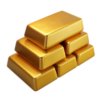beautiful abstract Stack of Gold Bars Side View Isolated Element exclusive png
