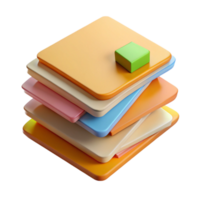 vibrant abstract Stack of Paper with Paperclip Cutout detailed png