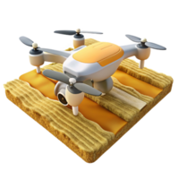 elegant minimalist Drone in Flight Over Green Fields Cutout authentic png