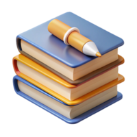 wonderful creative Stack of Textbooks with Highlighter Transparent Background detailed png