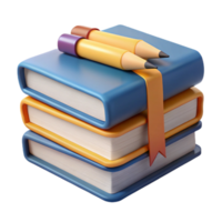 extraordinary vintage Stack of Textbooks with Highlighter Transparent Background high quality png