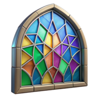 magnificent modern Stained Glass Window Colorful Geometric Design Isolated detailed png