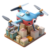 elegant minimalist Drone in Flight Over Green Fields Cutout high resolution png