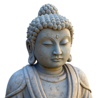 serene traditional Stone Buddha Statue Serene Expression Transparent Background high resolution png