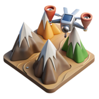 wonderful minimalist Drone Mapping Mountains Isolated Cutout high quality png