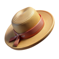 serene contemporary Straw Hat with Ribbon Isolated Element high resolution png