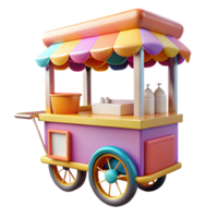 wonderful artistic Street Food Cart Colorful Signage Transparent Background original png