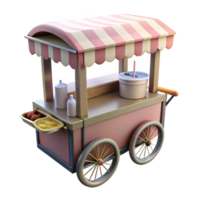 elegant rustic Street Vendor Ice Cream Cart Transparent Background professional png
