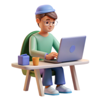 wonderful rustic Student Participating in Online Class Transparent Background exclusive png