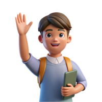 extraordinary abstract Student Raising Hand Side View Isolated Element original png