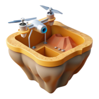 serene abstract Drone Surveying Open Pit Mine Transparent high quality png