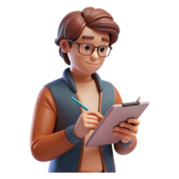 impressive rustic Student Taking Notes During Online Lecture Transparent Background premium png
