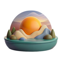 stunning modern Sunrise Landscape Isolated with Serene View high resolution png