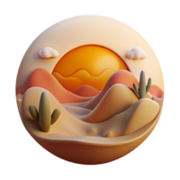 vibrant abstract Sunset Over Desert Landscape Transparent Background authentic png