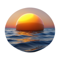 dramatic abstract Sunset Over Ocean Calm Scene Isolated high resolution png