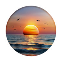 serene traditional Sunset Over Ocean with Clouds Transparent Element authentic png
