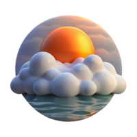 impressive traditional Sunset Over Ocean with Clouds Transparent Element high resolution png