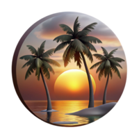 elegant minimalist Sunset Over Ocean with Clouds Transparent Element exclusive png