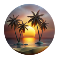 vibrant abstract Sunset Over Ocean with Clouds Transparent Element authentic png