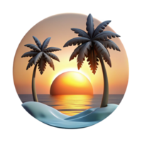 impressive traditional Sunset Over Ocean with Clouds Transparent Element authentic png
