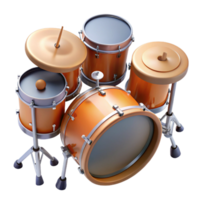 dramatic rustic Drum Set Overhead View Realistic Style Isolated professional png