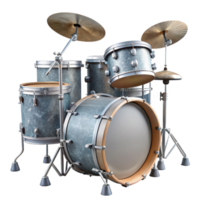 wonderful creative Drum Set Silver Hardware Cutout on Transparent Background high resolution png