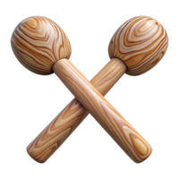 stunning contemporary Drum Sticks Pair Crossed Wood Grain Transparent Background high quality png