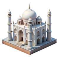 elegant minimalist Taj Mahal White Marble Intricate Detail Transparent Background high resolution png