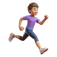 elegant artistic Dynamic Runner Side View Transparent Background high resolution png