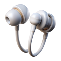 extraordinary traditional Earbuds White with Cord Isolated Cutout Transparent Background professional png