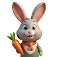 impressive artistic Easter Bunny with Carrot Transparent Background high resolution png